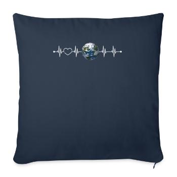 Terre - Housse de coussin décorative 45 x 45 cm - bleu marine - Devant