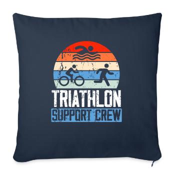 Triathlon Athlète Triathlète Natation Vélo Course - Housse de coussin décorative 45 x 45 cm - bleu marine - Devant