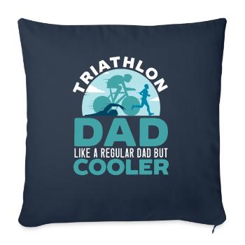 Triathlon Athlète Triathlète Natation Vélo Course - Housse de coussin décorative 45 x 45 cm - bleu marine - Devant