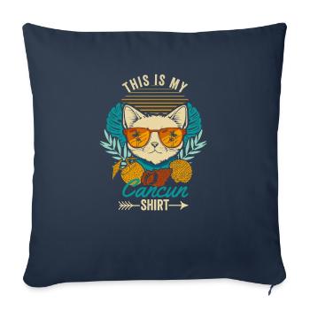 This is my Cancun Shirt Retro Cat Mexico Summer - Sofa pillowcase 17,3'' x 17,3'' (45 x 45 cm) - navy - Front