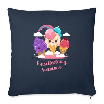 Tonsillectomy Survivor Tonsil Surgery Recovery - Sofa pillowcase 17,3'' x 17,3'' (45 x 45 cm) - navy - Front