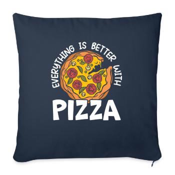 Everything Is Better With Pizza Lover Italian Food - Sofa pillowcase 17,3'' x 17,3'' (45 x 45 cm) - navy - Front