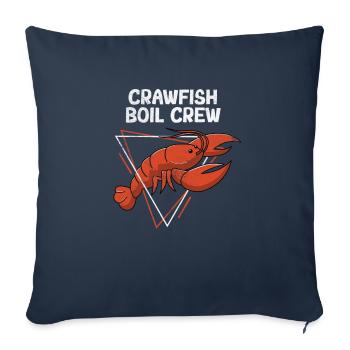 Crawfish Boil Crew Love Crayfish Funny Texas - Housse de coussin décorative 45 x 45 cm - bleu marine - Devant