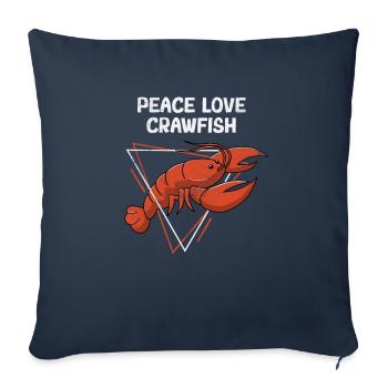 Peace Love Crawfish Drôle Cajun Crawfish Bouillir - Housse de coussin décorative 45 x 45 cm - bleu marine - Devant