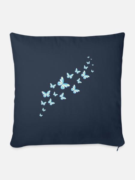 Blaue Schmetterlinge Schmetterling Schwarm Bunt - Sofakissenbezug 45 x 45 cm - Navy