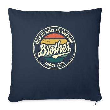 Best Brother Retro Brother Heart Bro Gift - Sofa pillowcase 17,3'' x 17,3'' (45 x 45 cm) - navy - Front