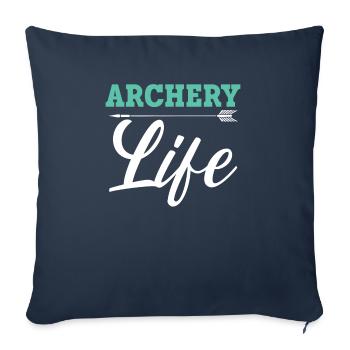 Archery Life Bow Hunter Archer Shoot Arrow Bowman - Sofa pillowcase 17,3'' x 17,3'' (45 x 45 cm) - navy - Front