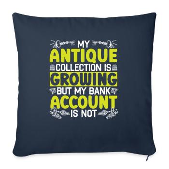 Antiquing Antique Lover Antique Hunting Antiquer - Housse de coussin décorative 45 x 45 cm - bleu marine - Devant