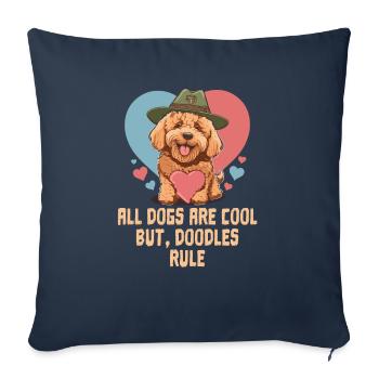 All Dogs Are Cool But Doodles Rule Goldendoodle - Sofa pillowcase 17,3'' x 17,3'' (45 x 45 cm) - navy - Front