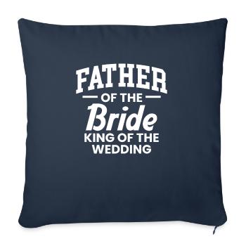 Père De La Chemise de la mariée Cadeau Père De La Mariée - Housse de coussin décorative 45 x 45 cm - bleu marine - Devant