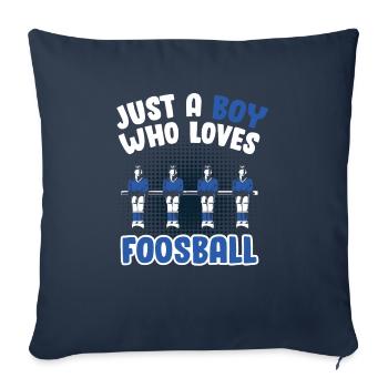 Juste un garçon qui aime le baby-foot hommes Football de table Ent - Housse de coussin décorative 45 x 45 cm - bleu marine - Devant