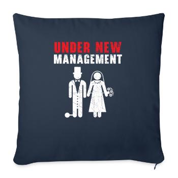 Mariage le jour du mariage des mariés Mariage juste marié - Housse de coussin décorative 45 x 45 cm - bleu marine - Devant