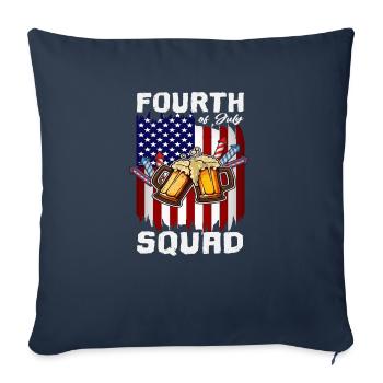 4th Of July Squad Day Drinking Crew US Flag - Sofa pillowcase 17,3'' x 17,3'' (45 x 45 cm) - navy - Front