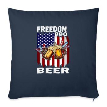 4th Of July BBQ Beer Freedom Day Drinking US Flag - Sofa pillowcase 17,3'' x 17,3'' (45 x 45 cm) - navy - Front