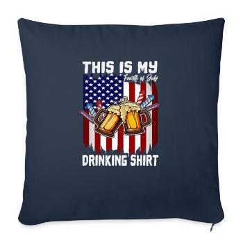 C’est ma chemise à boire du 4 juillet ivre - Housse de coussin décorative 45 x 45 cm - bleu marine - Devant