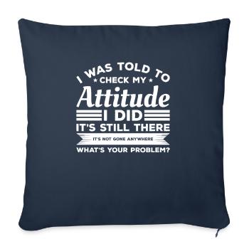 On m’a dit de tricher mon attitude que j’ai faite, c’est toujours - Housse de coussin décorative 45 x 45 cm - bleu marine - Devant
