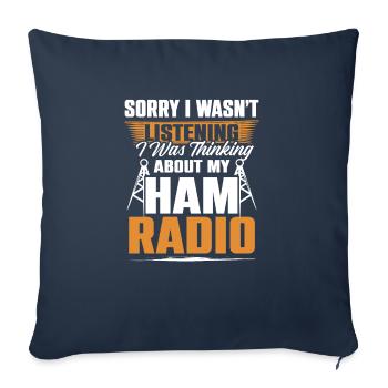 Thinking About My Ham Radio Antenna Amateur Radio - Sofa pillowcase 17,3'' x 17,3'' (45 x 45 cm) - navy - Front
