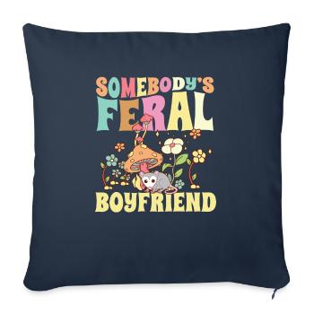 Somebody's Feral Boyfriend Boyfie Opossum Groovy - Sofa pillowcase 17,3'' x 17,3'' (45 x 45 cm) - navy - Front