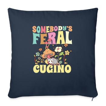 Somebody's Feral Cugino Italian Cousin Opossum - Sofa pillowcase 17,3'' x 17,3'' (45 x 45 cm) - navy - Front