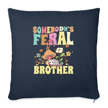 Somebody's Feral Brother Wild Bro Opossum Groovy - Sofa pillowcase 17,3'' x 17,3'' (45 x 45 cm) - navy - Front