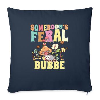 Quelqu’un Bubbe sauvage Yiddish Grand-mère sauvage - Housse de coussin décorative 45 x 45 cm - bleu marine - Devant