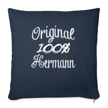 Original 100% Hermann - Housse de coussin décorative 45 x 45 cm - bleu marine - Devant