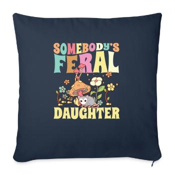 La fille sauvage de quelqu’un Opossum de la famille sauvage - Housse de coussin décorative 45 x 45 cm - bleu marine - Devant