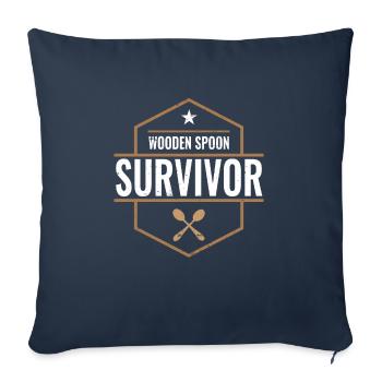 Wooden Spoon Survivor I Survived Wooden Spoon - Sofa pillowcase 17,3'' x 17,3'' (45 x 45 cm) - navy - Front