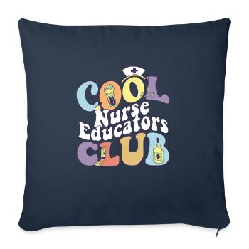 Cool Nurse Educators Club Infirmière autorisée - Housse de coussin décorative 45 x 45 cm - bleu marine - Devant