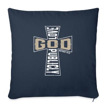 Love God Publicly Jesus Christ Believer Religious - Sofa pillowcase 17,3'' x 17,3'' (45 x 45 cm) - navy - Front