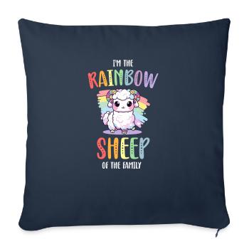 Rainbow Sheep LGBT Lesbian Gay Community Pride - Sofa pillowcase 17,3'' x 17,3'' (45 x 45 cm) - navy - Front