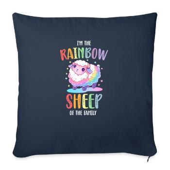 Rainbow Sheep LGBTQ Transgender Pride Community - Sofa pillowcase 17,3'' x 17,3'' (45 x 45 cm) - navy - Front