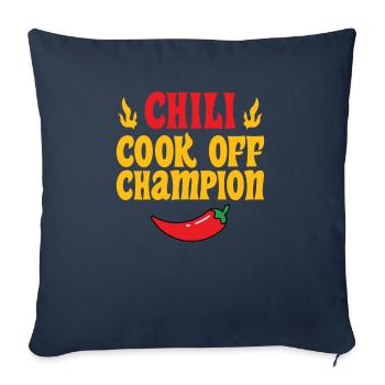 Amateur de nourriture épicée Poivre drôle Chili rouge Cook Off C - Housse de coussin décorative 45 x 45 cm - bleu marine - Devant