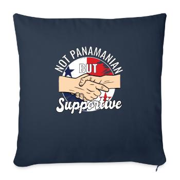 Pas panaméen mais voyageur de campagne solidaire - Housse de coussin décorative 45 x 45 cm - bleu marine - Devant