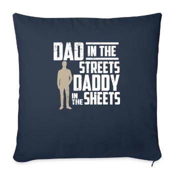 Papa dans les rues Papa dans les draps Fête des pères - Housse de coussin décorative 45 x 45 cm - bleu marine - Devant