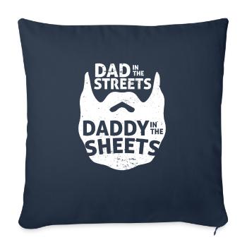 Drôle d’homme barbu papa dans les rues papa dans le - Housse de coussin décorative 45 x 45 cm - bleu marine - Devant