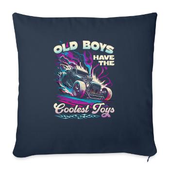 Hot Rod Grandpa, Old Boys Coolest Toys, Muscle Car - Housse de coussin décorative 45 x 45 cm - bleu marine - Devant