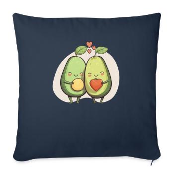 Avocat Couple Relation Avocat Fruit Guac - Housse de coussin décorative 45 x 45 cm - bleu marine - Devant