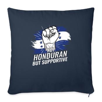 Pas hondurien mais favorable au Honduras - Housse de coussin décorative 45 x 45 cm - bleu marine - Devant