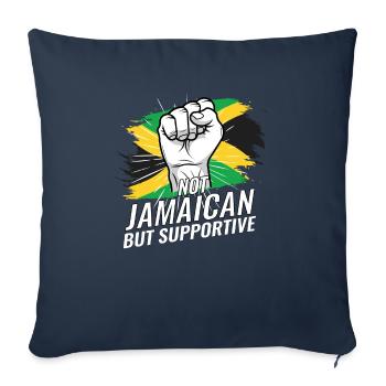 Pas jamaïcain mais favorable Jamaïque pays drapeau - Housse de coussin décorative 45 x 45 cm - bleu marine - Devant