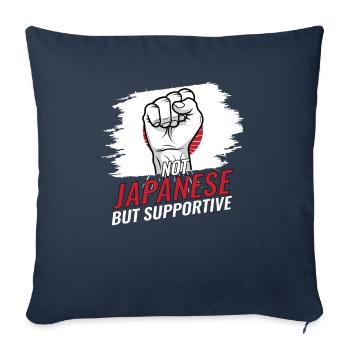 Pas japonais mais favorable au Japon - Housse de coussin décorative 45 x 45 cm - bleu marine - Devant