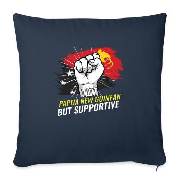 Not Papua New Guinean But Supportive Papua New - Sofa pillowcase 17,3'' x 17,3'' (45 x 45 cm) - navy - Front