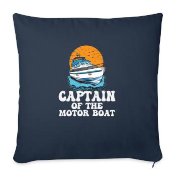 Captain Of The Motor Boat Pontoon King Lake Life - Sofa pillowcase 17,3'' x 17,3'' (45 x 45 cm) - navy - Front