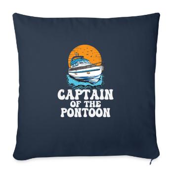 Captain Of The Pontoon Motorboat Owner Lake Life - Sofa pillowcase 17,3'' x 17,3'' (45 x 45 cm) - navy - Front