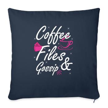 Café, dossiers et potins - Agent RH - Housse de coussin décorative 45 x 45 cm - bleu marine - Devant