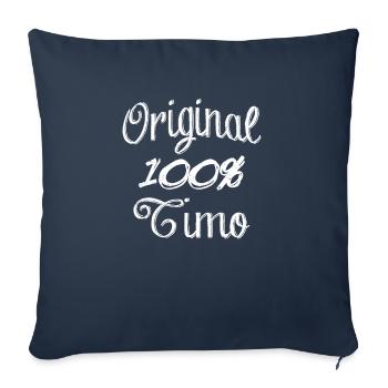 Original 100% Timo - Housse de coussin décorative 45 x 45 cm - bleu marine - Devant