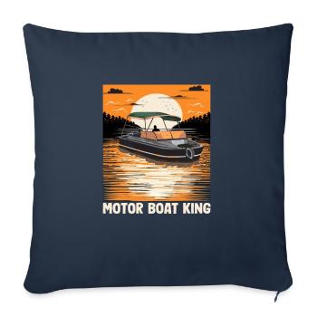 Pontooning Captain Motorboat King Funny Boat - Sofakissenbezug 45 x 45 cm - Navy - Vorne