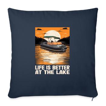 Life Is Better At The Lake Motorboat Owner - Sofa pillowcase 17,3'' x 17,3'' (45 x 45 cm) - navy - Front
