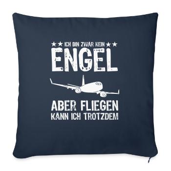 Ich bin zwar kein Engel Fliegen kann ich Trotzdem - Sofakissenbezug 45 x 45 cm - Navy - Vorne