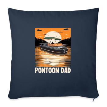 Pontoon Dad Father's Day Motorboating Pontooning - Sofakissenbezug 45 x 45 cm - Navy - Vorne